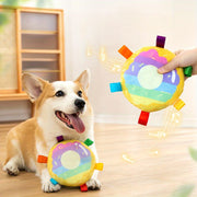 Cartoon Plush Flying Disc - Bite-Resistant Dog Toy for Outdoor Play