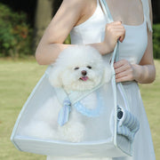 wakytu*Lightweight Transparent Blue Pet Outdoor Bag