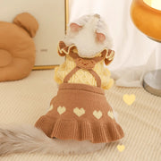 Warm Cute Pet Dress - Soft Winter Outfit for Cat & Small Dog