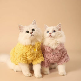 Warm Brushed Rabbit Fur Cat Coat