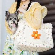 Wakytu*Cute Floral Pet Carrier Bag