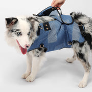 Wakytu* Leather-Denim Pet Backpack Carrier