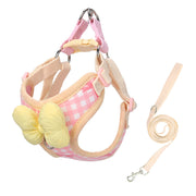 Bowknot Plaid Dog Harness & Leash