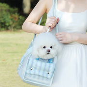 wakytu*Lightweight Transparent Blue Pet Outdoor Bag