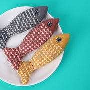 Sturdy Burlap Fish Cat Toy - Catnip Crinkle Interactive Chew Toy