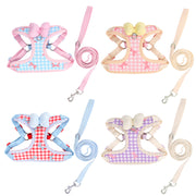 Bowknot Plaid Dog Harness & Leash