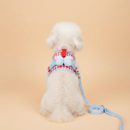 Bowknot Plaid Dog Harness & Leash