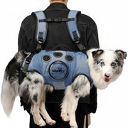 Wakytu* Leather-Denim Pet Backpack Carrier