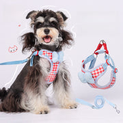 Bowknot Plaid Dog Harness & Leash