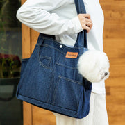 Casual Denim Pet Crossbody Bag