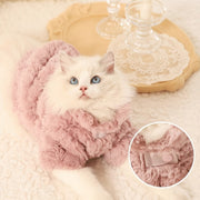 Warm Brushed Rabbit Fur Cat Coat