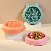 Oblique-Mouth Ceramic Pet Bowl (Slow Feeder)