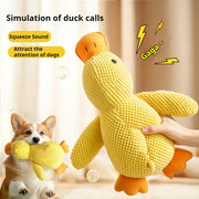 Puppy Calming Duck Chew Toy - Squeaky Plush Teeth Cleaning Pillow