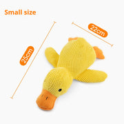 Puppy Calming Duck Chew Toy - Squeaky Plush Teeth Cleaning Pillow